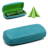 Hard eyeglass case w/cleaning cloth | medium size for men, women