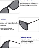 Designer Wayfarer Square Sunglasses for Men - Seawater Erosion Resistant - Scratch Resistant - Nylon Lenses