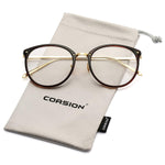 Vintage Round Optical Glasses Frame Hipster Non-prescription Retro Oval Eyewear with Clear Lens for Women