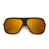 Flat Top Mirrored Designer Sunglasses Square Clear Lenses Metal Shades Men Women