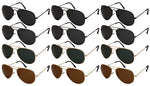 12-Pack Men Women Metal Round Aviators Sunglasses Tinted Lens