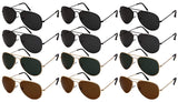12-Pack Men Women Metal Round Aviators Sunglasses Tinted Lens