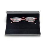 Vintage Alloy Semi Rimless Reading Glasses Men Women Half Frame Slim Glasses with Stylish Case T0340