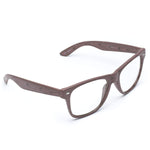 - Vintage Inspired Classic Wood Print Nerd Horn Rimmed Clear Lens Glasses
