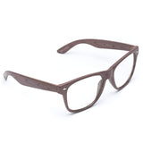 - Vintage Inspired Classic Wood Print Nerd Horn Rimmed Clear Lens Glasses