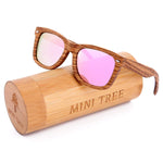 Zebra Wood Wayfarer Sunglasses Polarized Shades for Men Wooden Eyewear Glasses