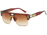 Square Aviator Large Fashion Sunglasses For Men Women Goggle Alloy Frame Glasses
