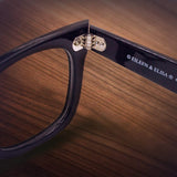 Eileen Elisa Classic Retro Glasses Frame, Optical Eyewear Frame Non-prescription, Full-Rim Acetate Eyeglasses Frame for Men