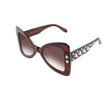 Oversized Bow tie shape butterfly sunglasses for women With Pearl Temples