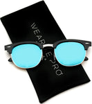 - Half Frame Retro Semi-Rimless Style Sunglasses Retro Mirror Lens Sunglasses