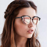 Polarized Sunglasses Women Men Classic Semi Rimless Frame Retro Sunglasses