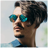 Round Retro Polarized Sunglasses Driving Shopping Glasses Steampunk Frame, UV400 Protection