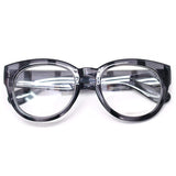 Classic Round Horn Rimmed Eye Glasses Clear Lens Oval Non Prescription Frame