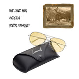 Night Vision Glasses for Driving, Classic Aviator Polarized Anti-glare Yellow Lens Sunglasses for Men Women