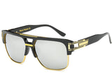Square Aviator Large Fashion Sunglasses For Men Women Goggle Alloy Frame Glasses
