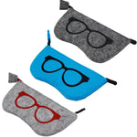 (3PCS) Portable Zipper Soft Case Eyesglasses Box Makeup Pouch Purse Bag