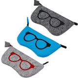 (3PCS) Portable Zipper Soft Case Eyesglasses Box Makeup Pouch Purse Bag