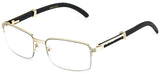 Elite WOOD Art Nouveau VINTAGE Semi Rimless Style Gangster RICH Frame EyeGlasses