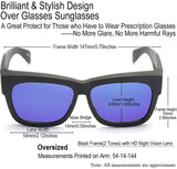 Oversized Fit Over Glasses Sunglasses with Polarized Lens for Women Men