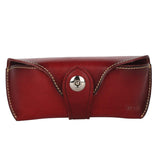Unisex Handmade Vegetable Tanned Leather Hard Eyeglass Case Sunglasses Holder