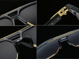 Square Aviator Large Fashion Sunglasses For Men Women Goggle Alloy Frame Glasses