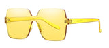 Oversized Square Candy Colors Transparent Lens Rimless Frame Unisex Sunglasses