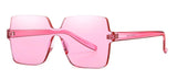 Oversized Square Candy Colors Transparent Lens Rimless Frame Unisex Sunglasses