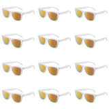 Retro Style Mirrored Party Sunglasses Wholesale Shades for Men Women 12 Pack