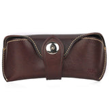 Unisex Handmade Vegetable Tanned Leather Hard Eyeglass Case Sunglasses Holder