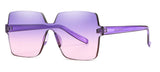 Oversized Square Candy Colors Transparent Lens Rimless Frame Unisex Sunglasses