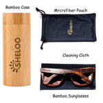 Bamboo Wood Polarized sunglasses For Men&Women Retro Style Red UV400
