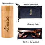 Bamboo Wood Polarized sunglasses For Men&Women Retro Style Red UV400