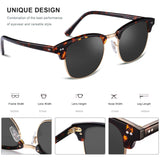 Semi Rimless Sunglasses for Women Men, Designer G15 Glass Lenses