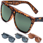 Unisex Sunglasses Polarized for Men Women, Large Flat TR90 Durable Frame,HD TAC UV400 Lens