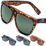 Unisex Sunglasses Polarized for Men Women, Large Flat TR90 Durable Frame,HD TAC UV400 Lens