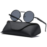 Gothic Round Metal Frame with Mirrored Lenses for Men Sunglasses RP6634