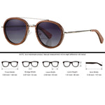 Aviator Wood Sunglasses With Polarized Lens 100% UV400 Protection