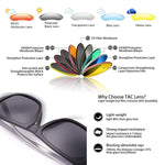 Unisex Square Polarized Sunglasses  Aluminum Temple Retro Driving Sun Glasses with Hinge Temple