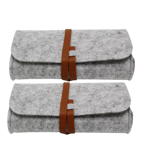 2PCS Felt Eyeglass Sunglasses Case,Sunglasses Pouch