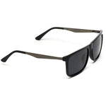 - Flat Top Polarized Lens Square Black Sunglasses for Men