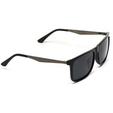- Flat Top Polarized Lens Square Black Sunglasses for Men