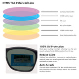 Men's Polarized Driving Sunglasses Retro Square Al-Mg Temple Glasses