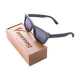 Handcrafted Polarized Bamboo Sunglasses Wayfarer Style Brown Frame