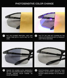 Photochromic Sunglasses Men Women HD Polarized Sports Cycling Glasses
