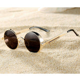 Retro Small Round Circle Steampunk Gothic Sunglasses for Men Women Metal Frame(46mm)