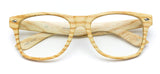 - Vintage Inspired Classic Wood Print Nerd Horn Rimmed Clear Lens Glasses