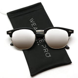 - Half Frame Retro Semi-Rimless Style Sunglasses Retro Mirror Lens Sunglasses