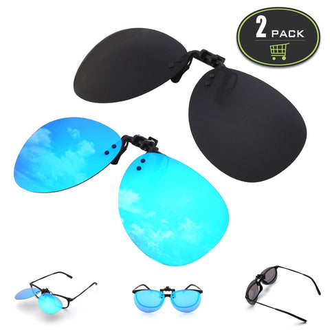 2-Pack Polarized Clip-on Rimless Pilot Lens Driving Sunglasses,JP94