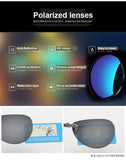 Clip-On Sunglasses Polarized Aviator Al-Mg Rimless Lens For Prescription Glasses