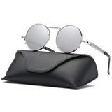 Gothic Round Metal Frame with Mirrored Lenses for Men Sunglasses RP6634